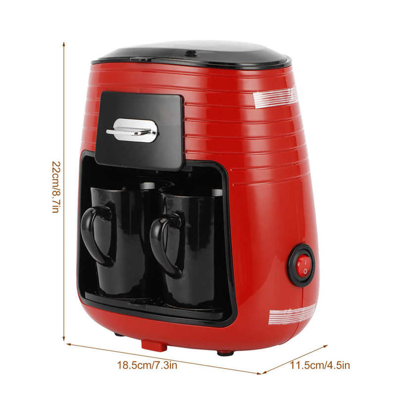 0.25L Coffee Machine With 2pcs Cups Concentrated American Double Cup Espresso Drip Machine For Coffee Maker Machine