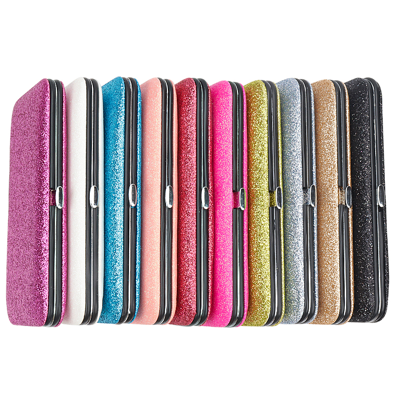 Eyelash Extension Tweezers Storage Box Seven Slots Shiny Organizer Case Bag For Tweezers Lash Brush Applicator Storage