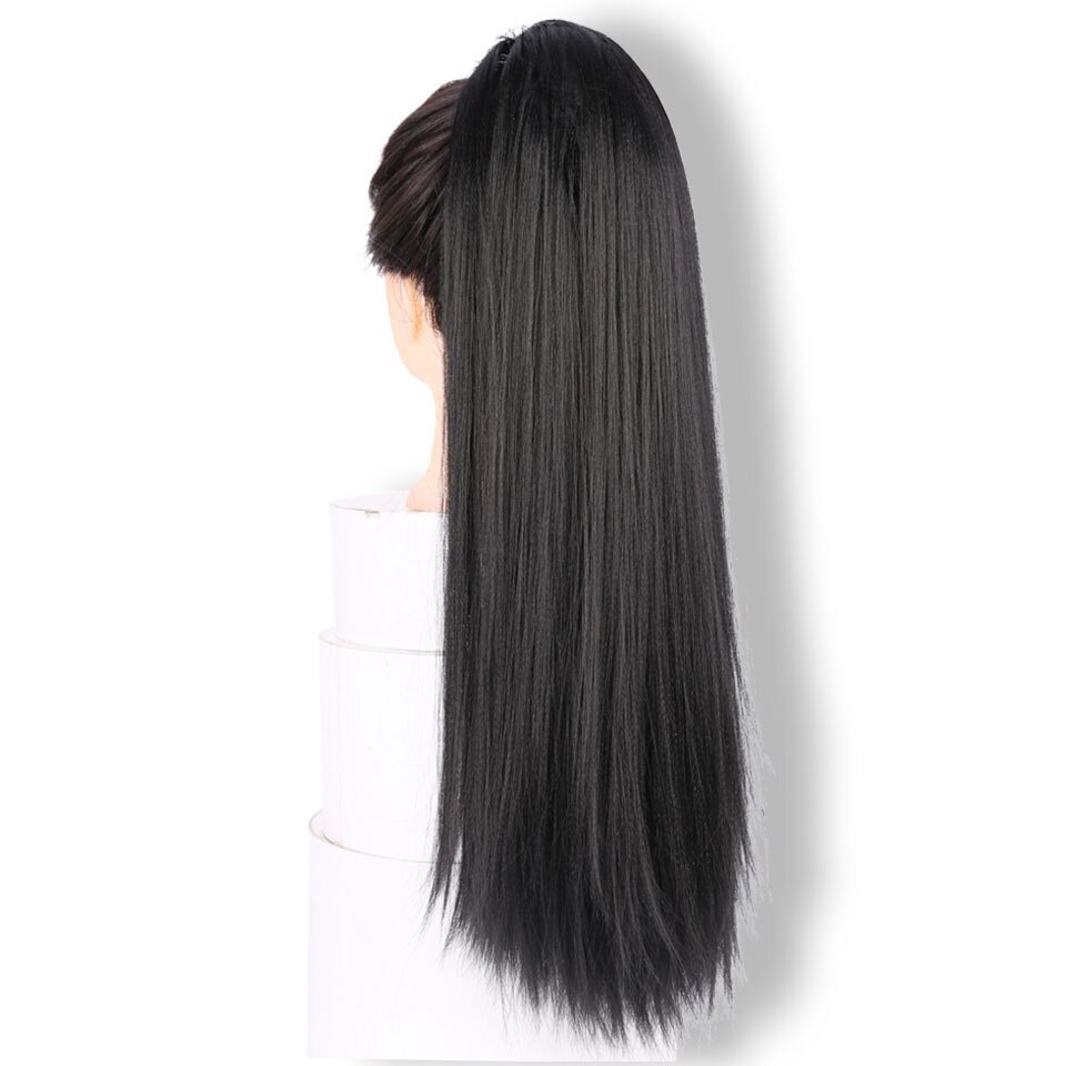 BUQI 100G Kinky Straight Hair Afro Ponytail 22 Inch Long Pony Tail Synthetic Natural Hair Ponytail Hairpieces For Women