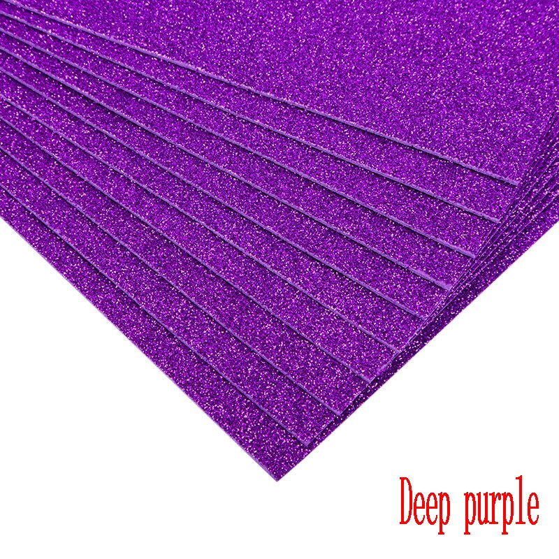 5sheets Glitter Foam Paper Sparkles Paper for Children's Craft Activities DIY Cutters Flash Handcraft Foam Paper Without Glue: Deep purple