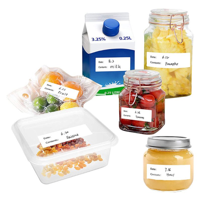 500 stk køkken klistermærker køleskab fryser mad opbevaringsdato indhold etiketter