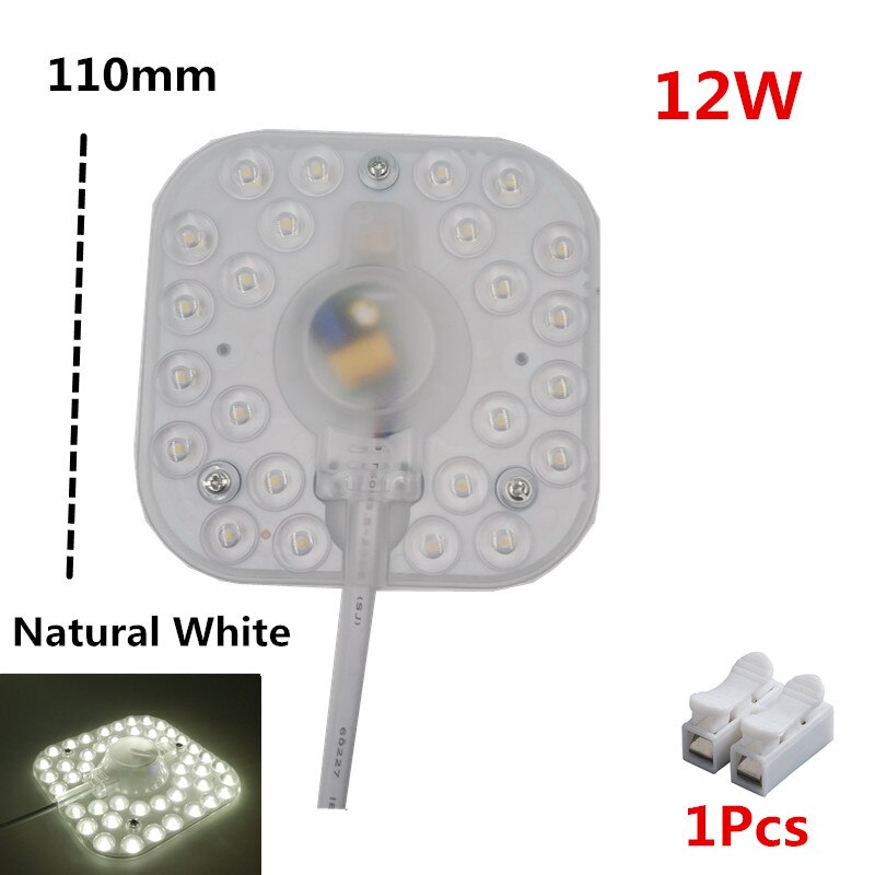 Loftslamper led modul  ac220v 230v 240v 6w 12w 18w 24w 36w led lys udskift loftslampe lyskilde praktisk installation: 12w naturhvid