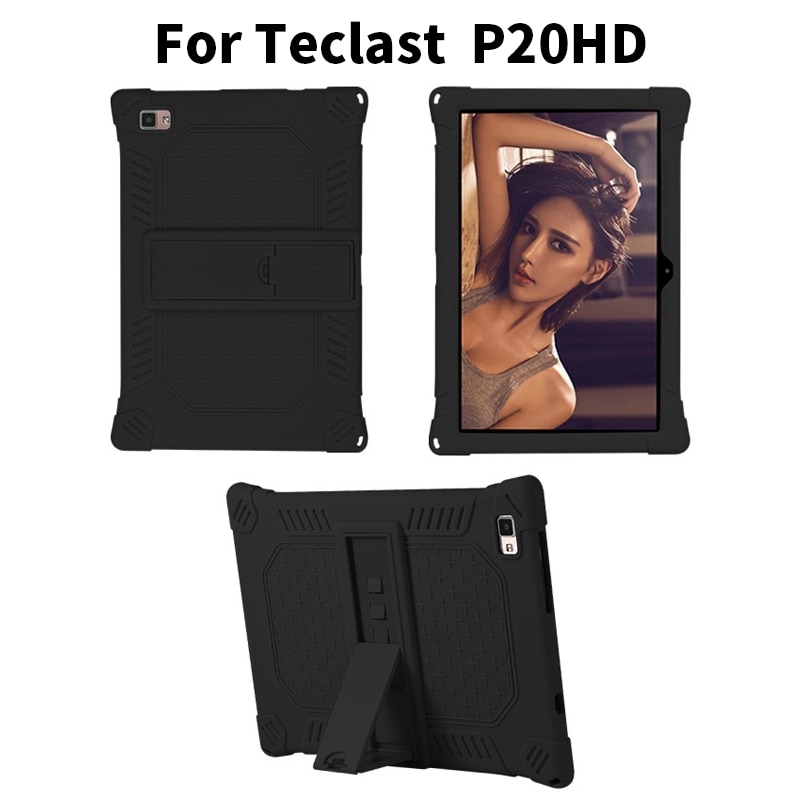 Case Cover Voor Teclast P20HD 10.1 Inch Tablet Pc Stand Bescherming Siliconen Case: Black