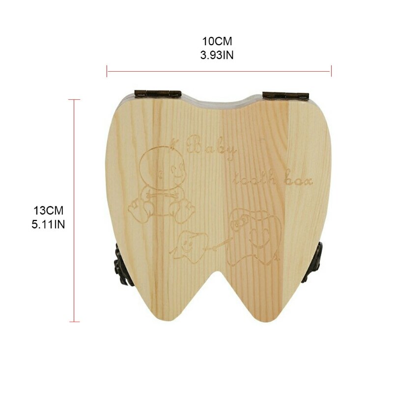 Baby Tooth Storage Box Wooden Milk Teeth Memory Organizer Keepsake Box for Children Boys Girls Souvenirs G99C