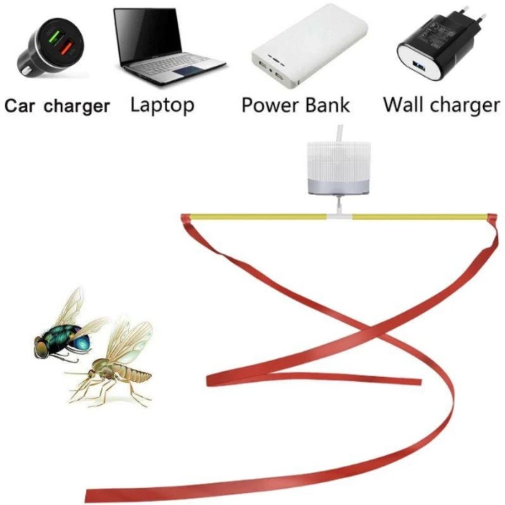 Bladeless Fly Guard Fan Rotating Ribbon Quiet Function Fly Repellent Easy Installation Durable Ceiling Fan Indoor Use