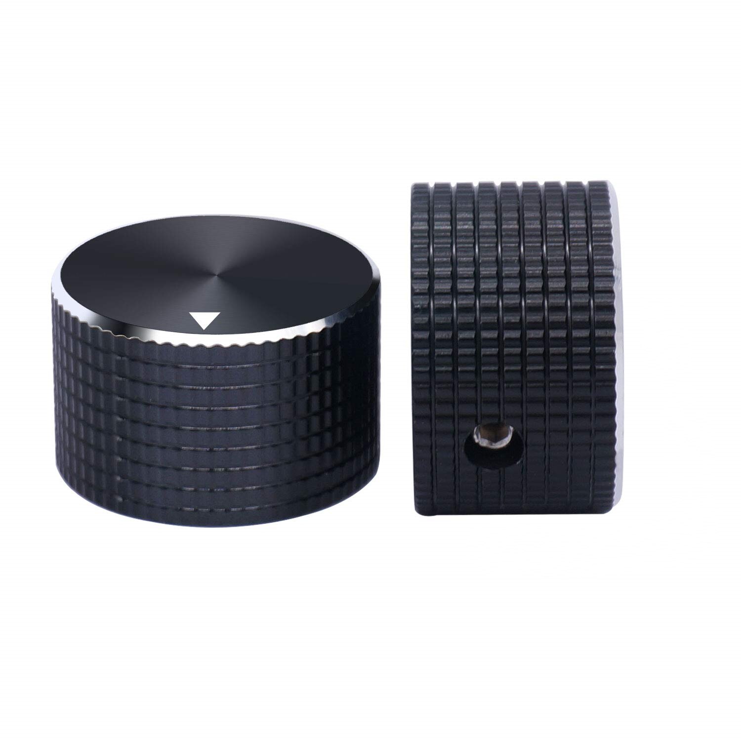 Perilla de potenciómetro de aluminio de alta gama sólida mecanizada, interruptor de volumen de agujero de eje de 6,4mm, 8mm y 10mm, perillas de codificador giratorio, 1 ud.