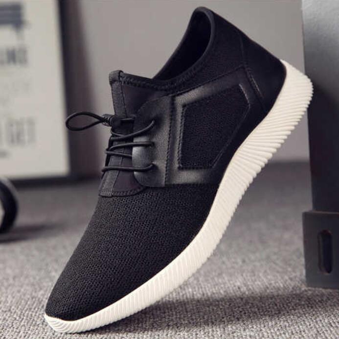 Koovan chaussures pour hommes baskets automne respirant baskets chaussures décontractées garçons conduite chaussures affaires: black white / 41