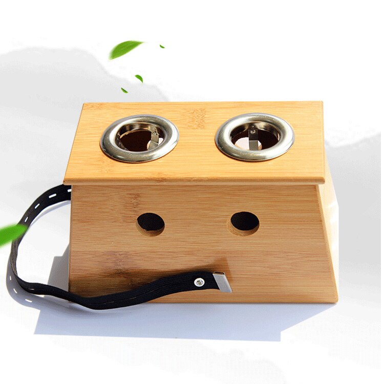 Moxibustion Bamboo Wood Box Roll Stick Holder Case Acupoint Massage Device Tool SN