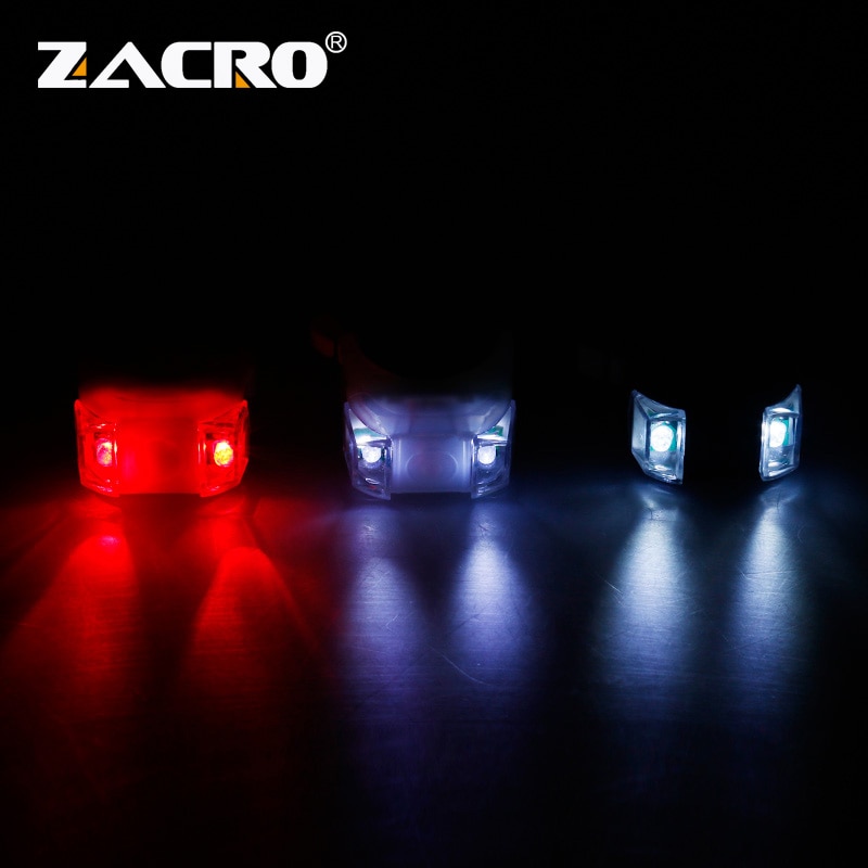 Zacro Fiets Front Light Flash 3 Modes Siliconen Led Head Voor Achter Wiel Fiets Licht Waterdicht Fietsen Verlichting Met Batterij