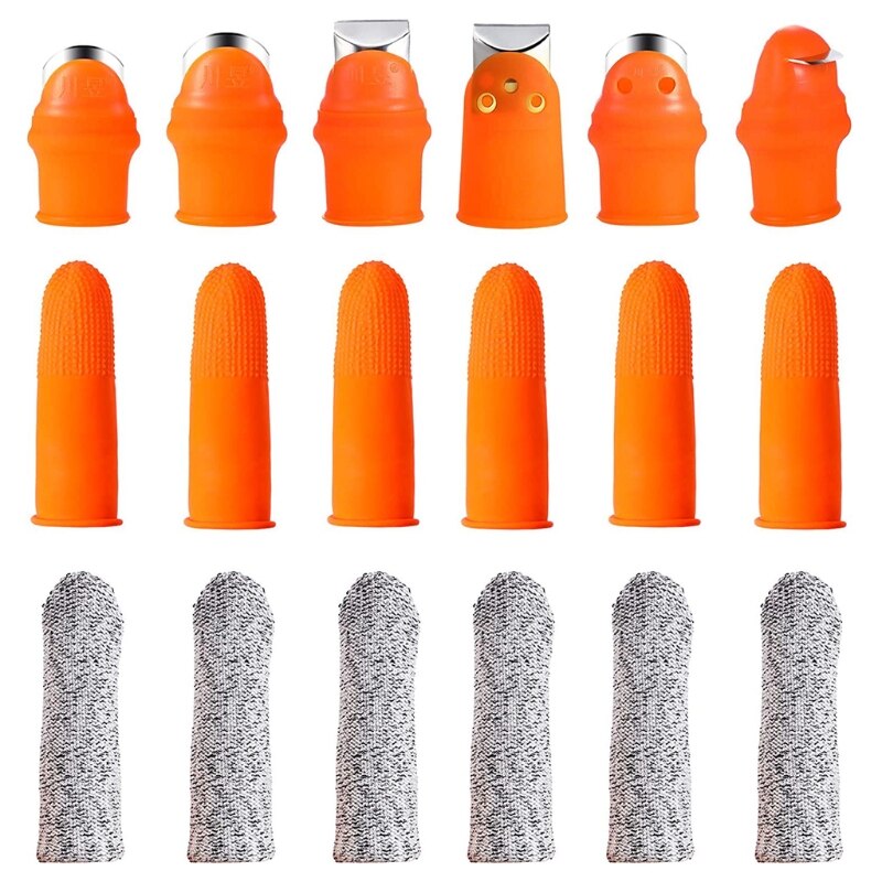 Silicone Thumb Knife Gardening Thumb Cutter Multi Shape with Silicone Forefinger Cover and Finger Protectors Finger Cots