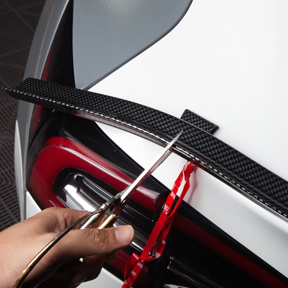 Heenvn Model3 Car Tail Spoiler For Tesla Model 3 S X Y Accessories Spoiler Carbon Fiber Rubber Fixed Wing Universal Spoiler