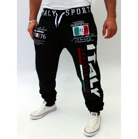 Casual byxor italiensk flagga tryck casual byxor stor storlek