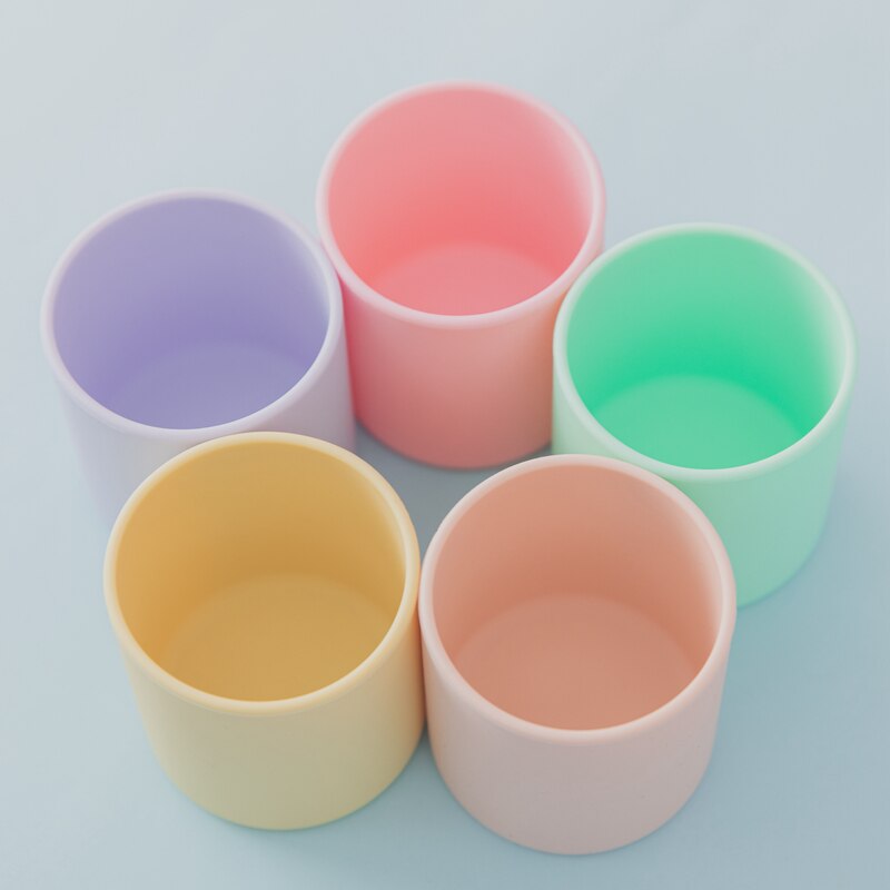 10 Kleuren Baby Leren Drinken Cup Baby Drinken Training Water Siliconen Cup Bpa Gratis Food Grade Hittebestendige siliconen Cups