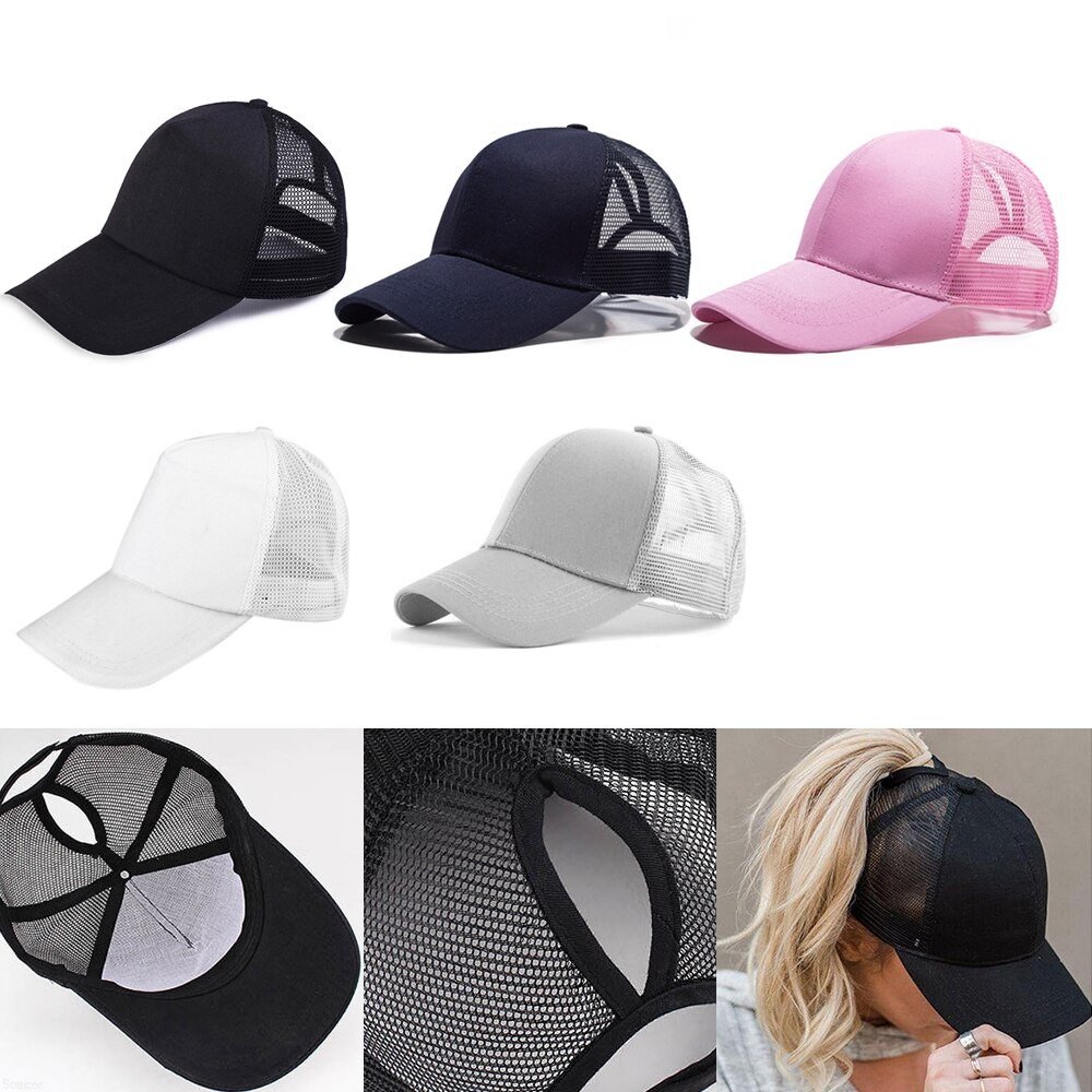 Hestehale baseball cap kvinder rodet bun baseball hat snapback sun sport caps
