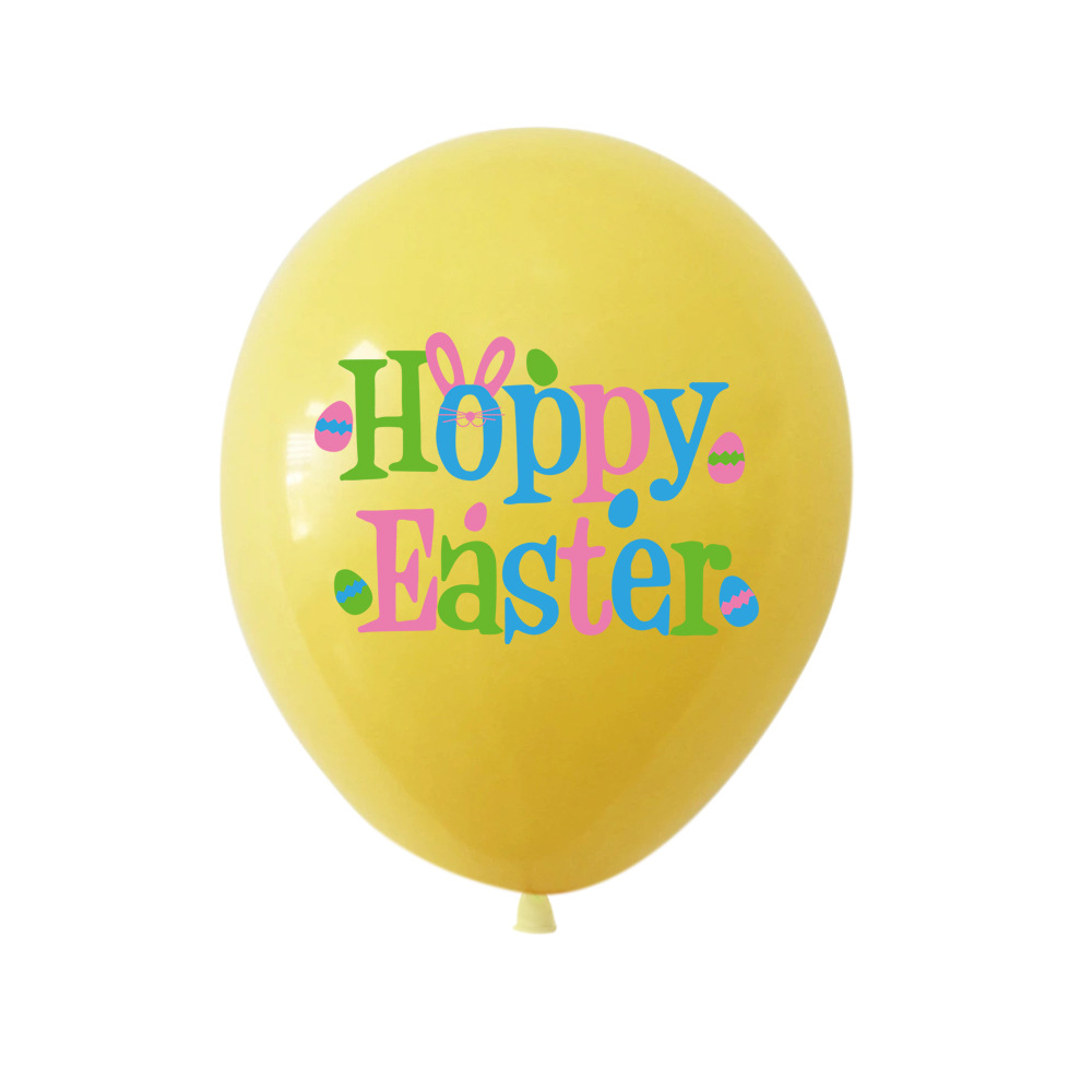 100Pcs 12Inch Happy Easter Latex Ballon Leuke Paasei Konijn Bunny Ballonnen Voor Kinderen Verjaardag Pasen Party Decor baby Douche: YELLOW