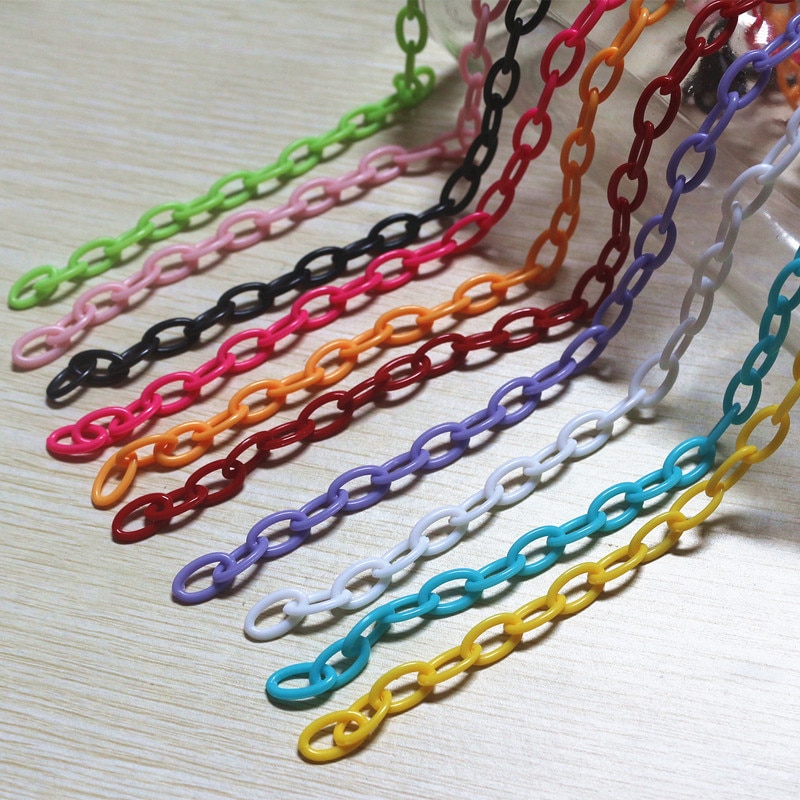 8*13mm 41-45cm smycketillbehör färgglada kedja halsband armband örhängen plast charm tillbehör för smyckestillverkning