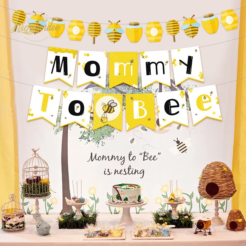 Nicrolandee mommy to bee papieren banner slinger voor hommels geslachtsonthullingsfeestje hommels thema bijenfeest babyshower decoratie