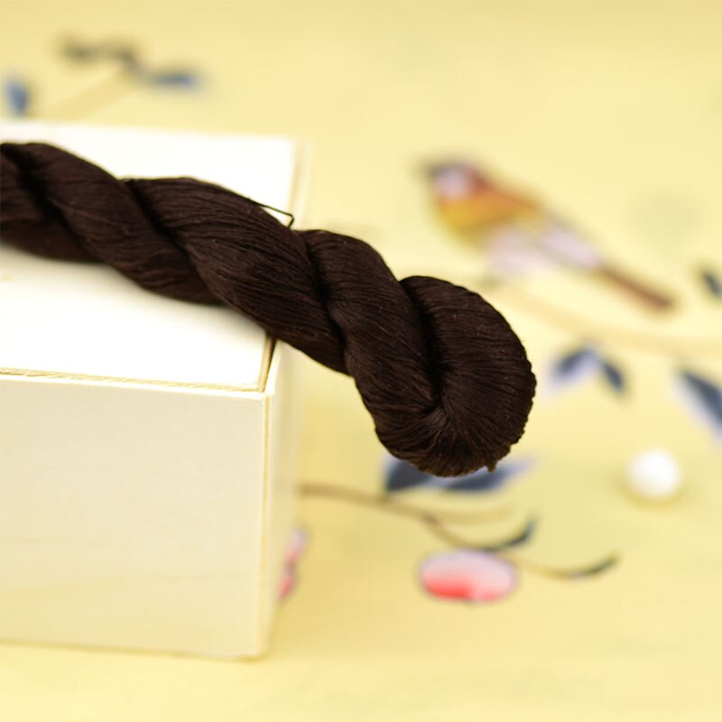 1pcs 100% silk thread hand embroidery embroider cross stitch 400m silk embroidery thread brown series 10 gradient colors: 7