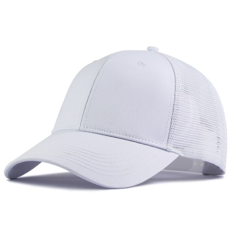 56-60cm 61-68cm large size baseball cap male spring summer and autumn cotton snapback hat big head men plus mesh sun caps: mesh white / 61-68cm