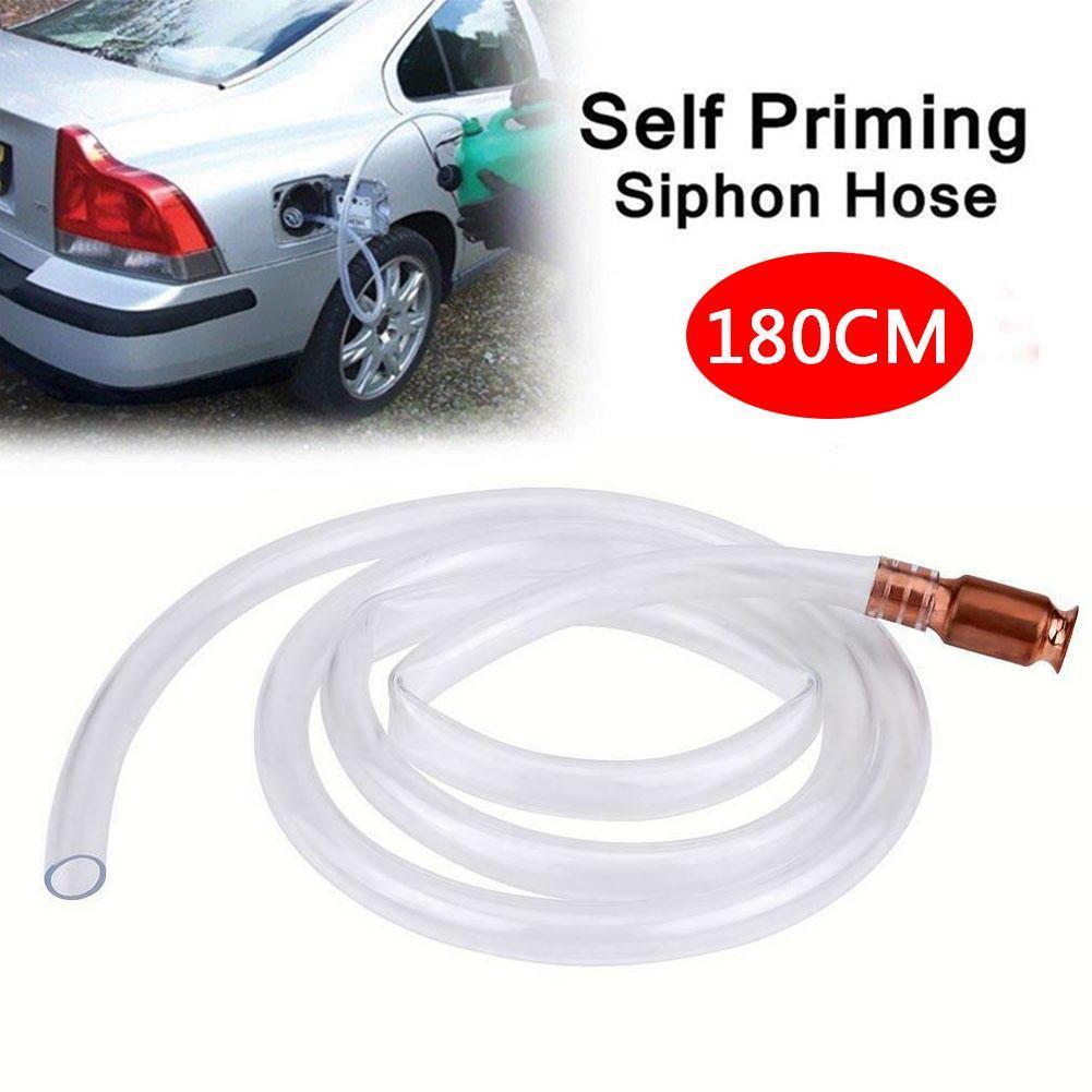 180cm Manual Suction Pipe Gas Siphon Pump Gasoline Fuel Water Shaker Siphon Hose Safety Self Priming Hose Pipe Plumbing Hoses