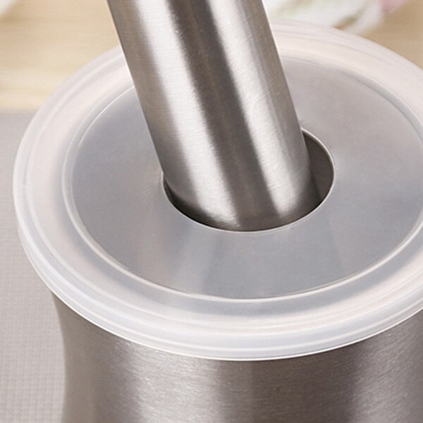 Stainless Steel Garlic Pounder Leak Proof Cover Mortar Pot Mortar Pestle Set Polished Garlic Press Grinding Container