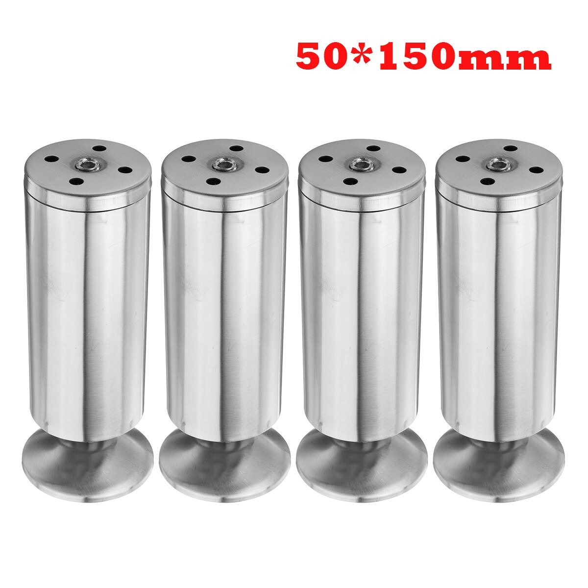 4Pcs Adjustable Stainless Steel Sofa Legs Replacement Furniture Feets Replacace Chair Table Desk Cabinet Leg 60-300cm: 150mm