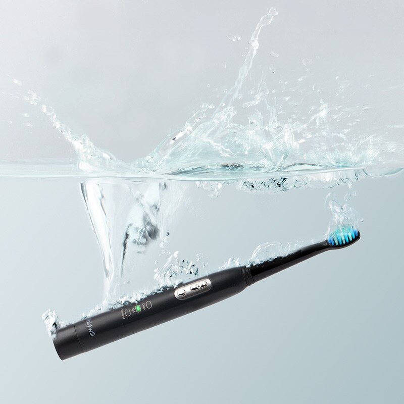 Fairywill-cepillo de dientes eléctrico sónico para adultos, cepillo de dientes blanqueador con temporizador inteligente, resistente al agua IPX7, 2 cabezales reemplazables, batería AAA