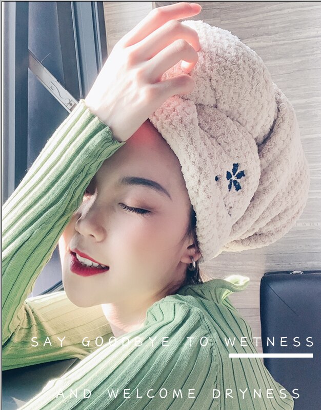 Japan Magic Hair Fast Drying Dryer Towel Bath Wrap Hat Quick Cap Turban Dry Bathroom Towels Bathroom Towel: F thickening