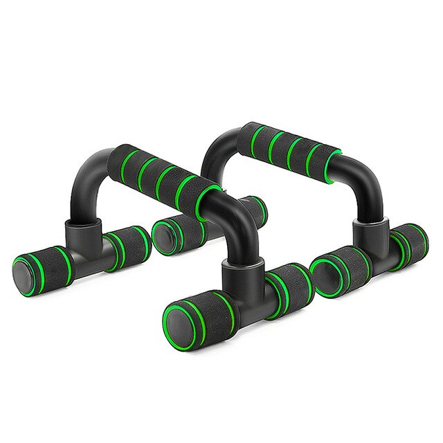Barra de realce para Fitness, soportes para flexiones para culturismo, entrenamiento de músculos del pecho, gimnasio en casa, equipo de ejercicio de agarre, 2 uds.: Green