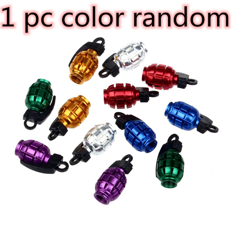 Accesorios para bicicleta de 6 colores, accesorios para bicicleta de montaña, BMX, Moto, tapas de válvula de aleación colorida, cubiertas antipolvo, neumático de coche de ciclismo: 1pc color random
