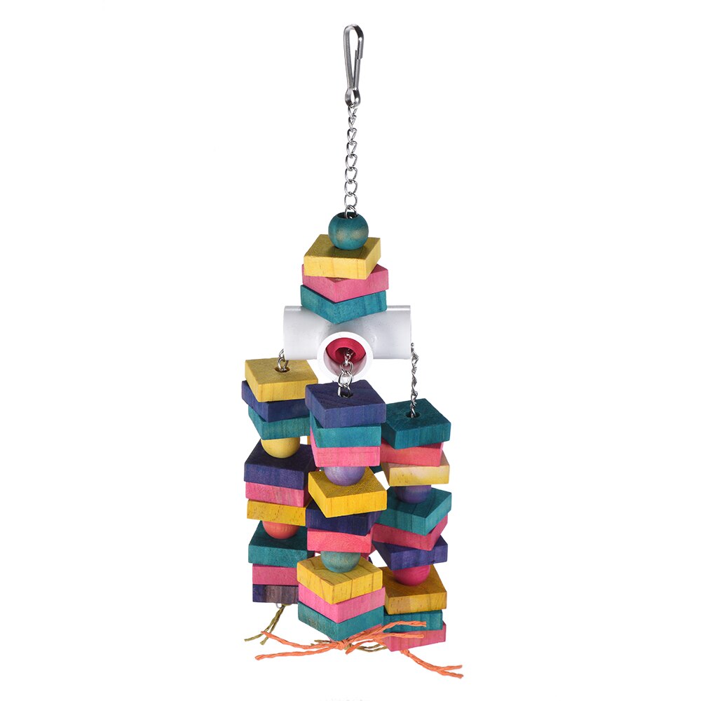 Vogel Speelgoed 32 cm/12.6in Kleurrijke Huisdier Vogel Kauwen Toy Papegaaienkooi Knopen Blok Natuurlijke Hout Papegaai Speelgoed