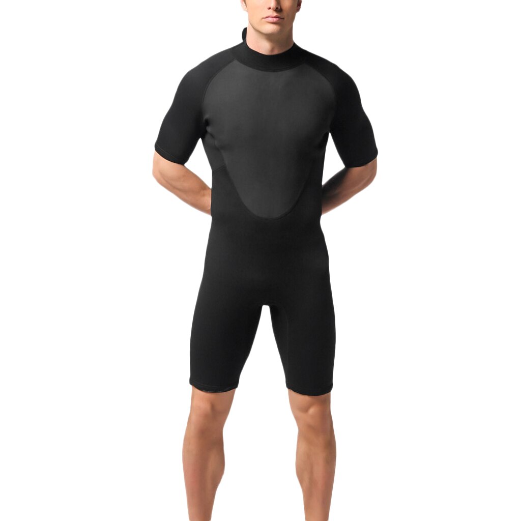Mannen 3Mm Neopreen Shorty Wetsuit Voor Duiken Snorkelen Zwemmen Surfen Zwart