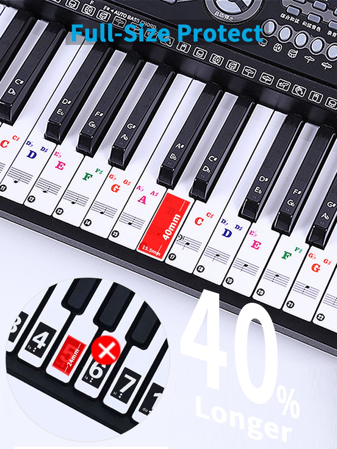 Noder til klaver klistermærker keyboard tilbehør musikinstrumenter dele beskyttelse synthesizer 88 61 tangenter