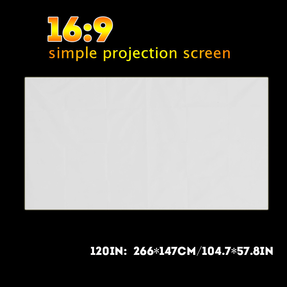 Proyector de cortina translúcida de Color blanco, pantalla de proyección portátil 16:9 para exterior, Camping, cine al aire libre 1 unidad