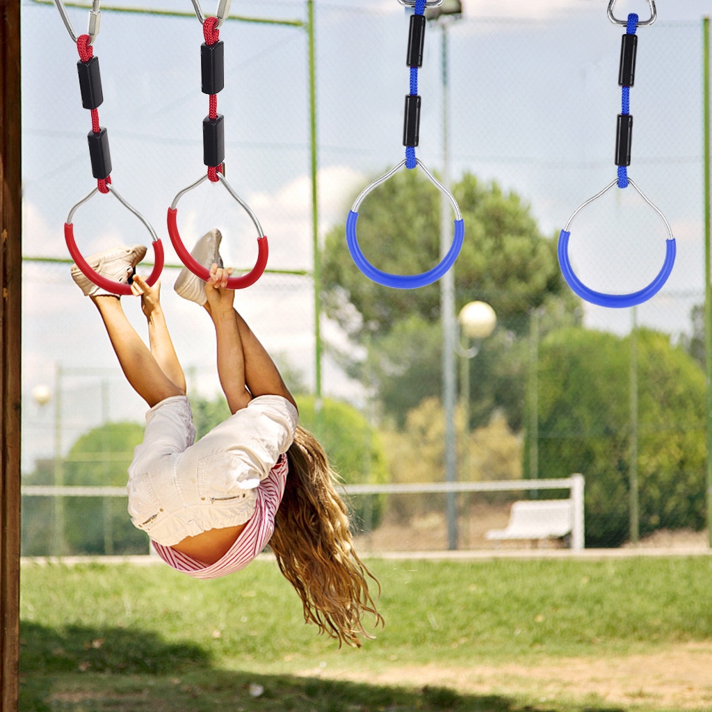 Playgrounds Parque Infantil Hanging Rings Ninja Climbing Kids Children Swing Rings Outdoor Mountain Climbing Gymnastic Ring #4