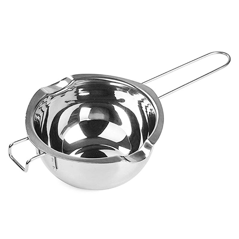 Olla de acero inoxidable para derretir cera con mango largo, herramienta de jabón hecha a mano, antiadherente, fácil limpieza