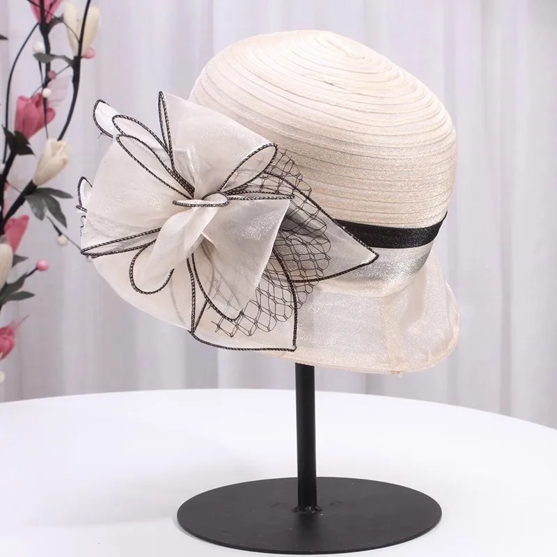 Kvinders hatte med sløjfe, bred skygge, kentucky derby fedora, sommersolhat til kvinder: Grøn