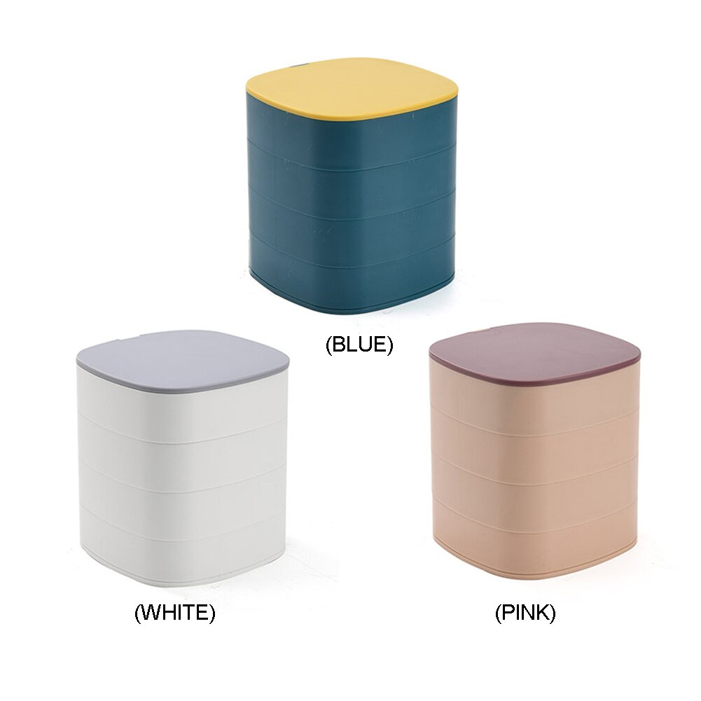Vrouwen Sieraden Opbergdoos Mode 4-Layer Draaibaar Sieraden Accessoire Opbergvak Met Deksel Voor vrouwen