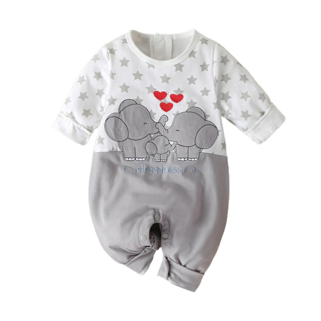 Baby Kleidung Jungen Mädchen Infant Langarm Liebe Cartoon Star Print Romper Langarm Overall Kleidung 3M-12M: 12m