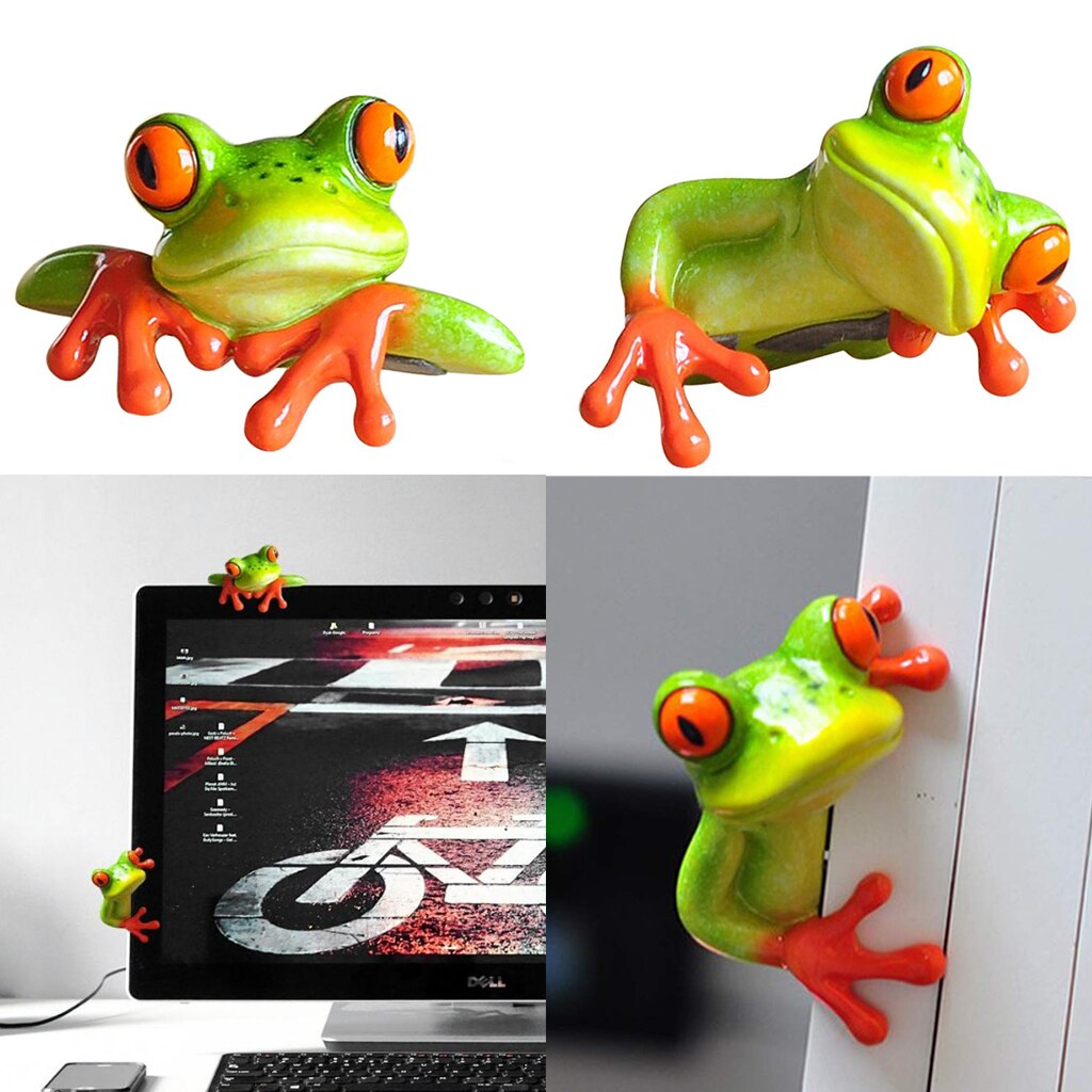 Exquisite Frog Figurines Small Frog Toys Decoration Ornament Computer Home Garden Landscape Desk Table Decorative Frog