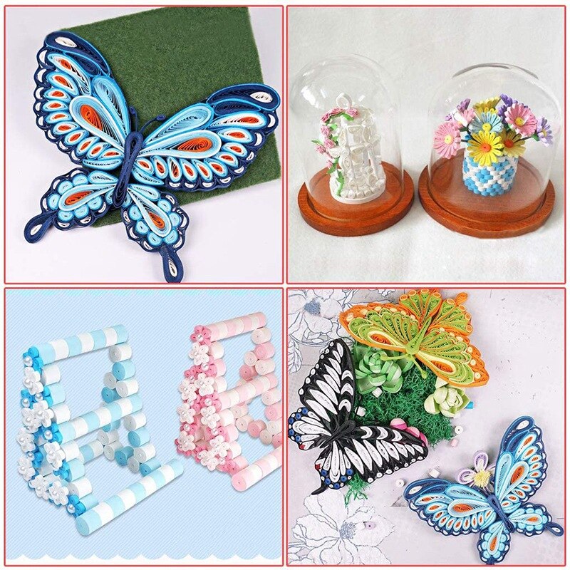 Paper Quilling Kit, 8 Quilling Tools with 720 Strips 36 Colors, Paper Quilling Supplies for Paper Crafting Beginners