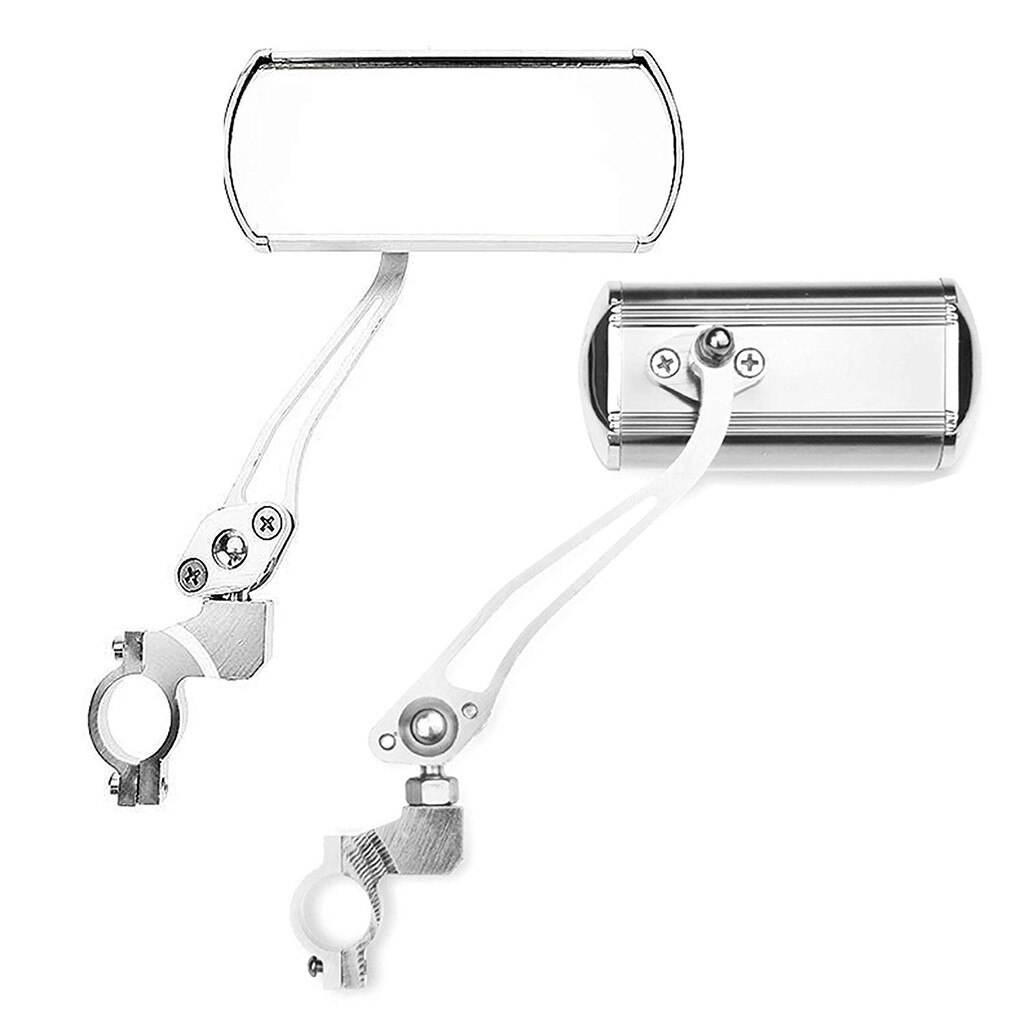 2 pcs Bike Classic Rear View Mirror Bicycle Flexible Safety Handlebar Rear-view Biking Parts Aluminum Cycling z2: Sliver