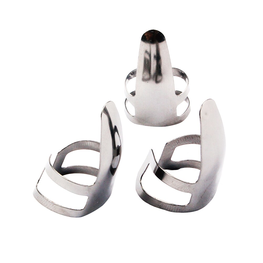 Anillo de púa para guitarra, ukelele Banjo de acero inoxidable, 3 uds.