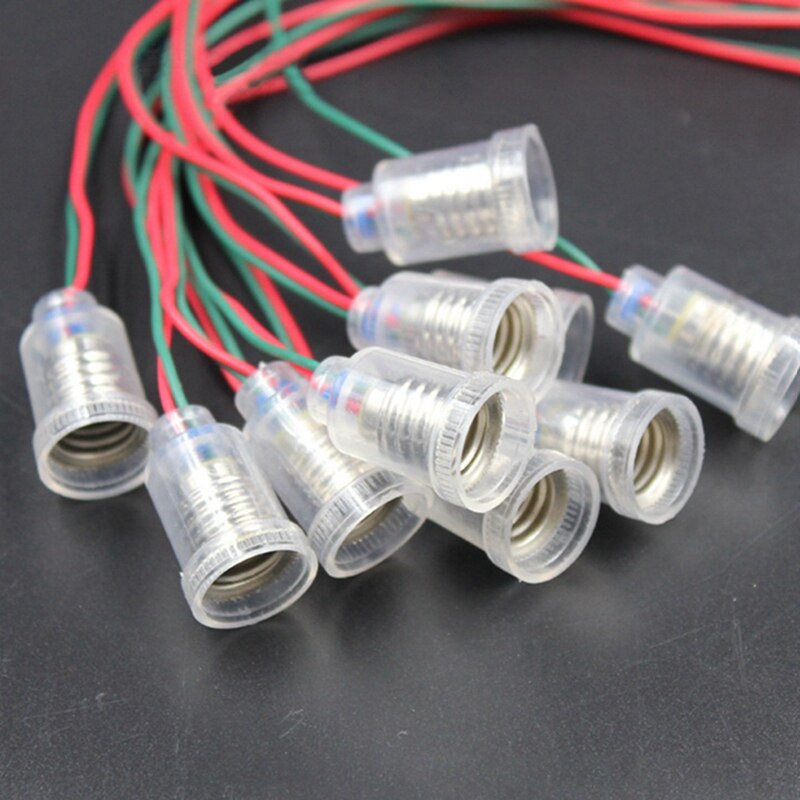 20pcs/lot 20cm Wire Lamp Base E10 Lamp Holder Bulb Light Screw Socket for 1.5V 2.5V 3.8V 6V Light Lamp Accessories