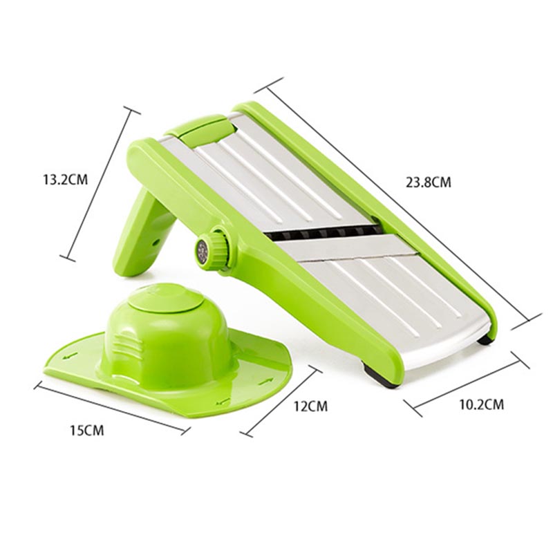 Cocina multifunción rebanador Manual de verduras mandolina inoxidable Acero Julián rallador fruta ensalada picada hogar cocina Accesorios: Verde
