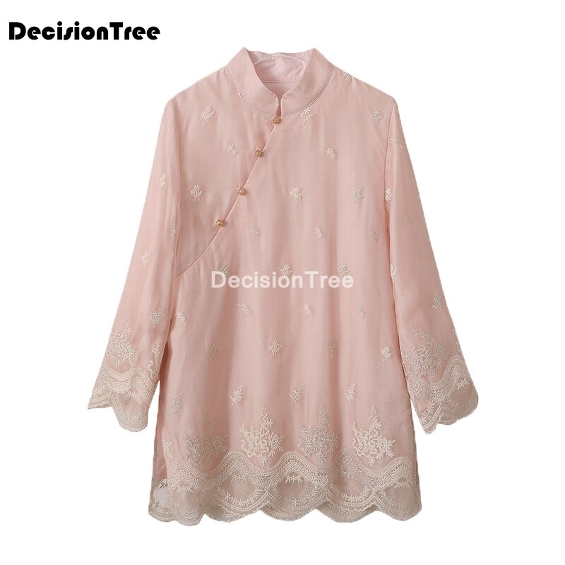 Vêtements chinois pour femmes, qipao chemise tangzhuang broderie cheongsam tops oriental hanfu, vêtements d&#39;extérieur de style chinois, 2022