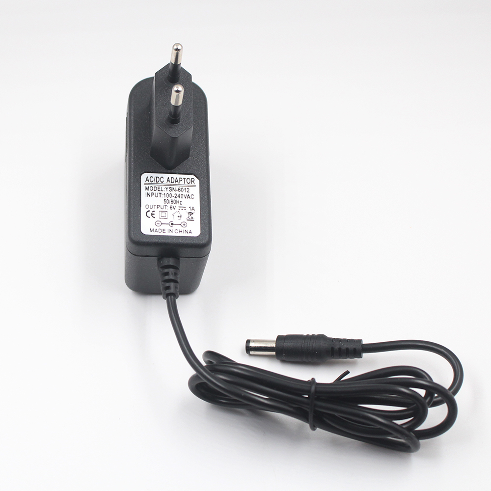 6V1A Power Charger AC 100V-240V Converter Adapter DC 6V 1A 1000mA Power Supply EU Plug DC 5.5mm x 2.1mm 1PCS