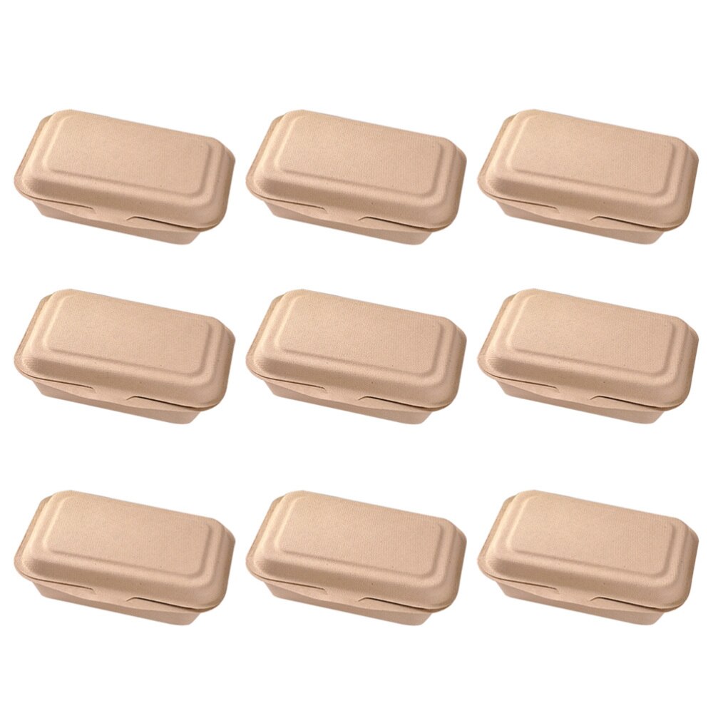 50pcs 600ml Disposable Containers Paper Food Takeout Box Eco-friendly Lunch Doggy Boxes