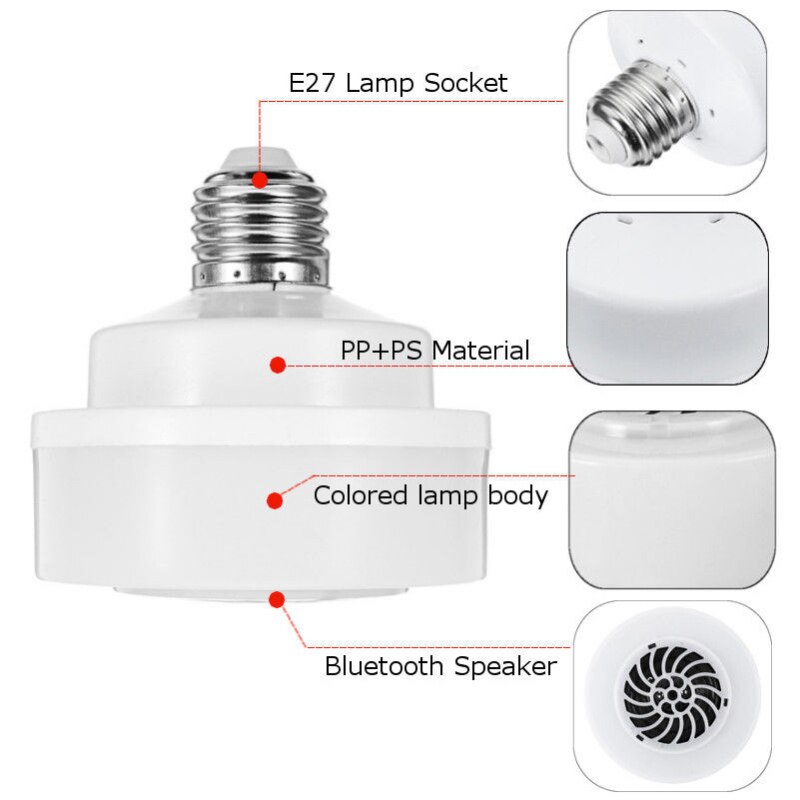 Home Audio Speaker Music Playing Dimmable Lamp Neon Light Smart E27 LED Bulb RGB Light Wireless Bluetooth Home Speaker Bulb