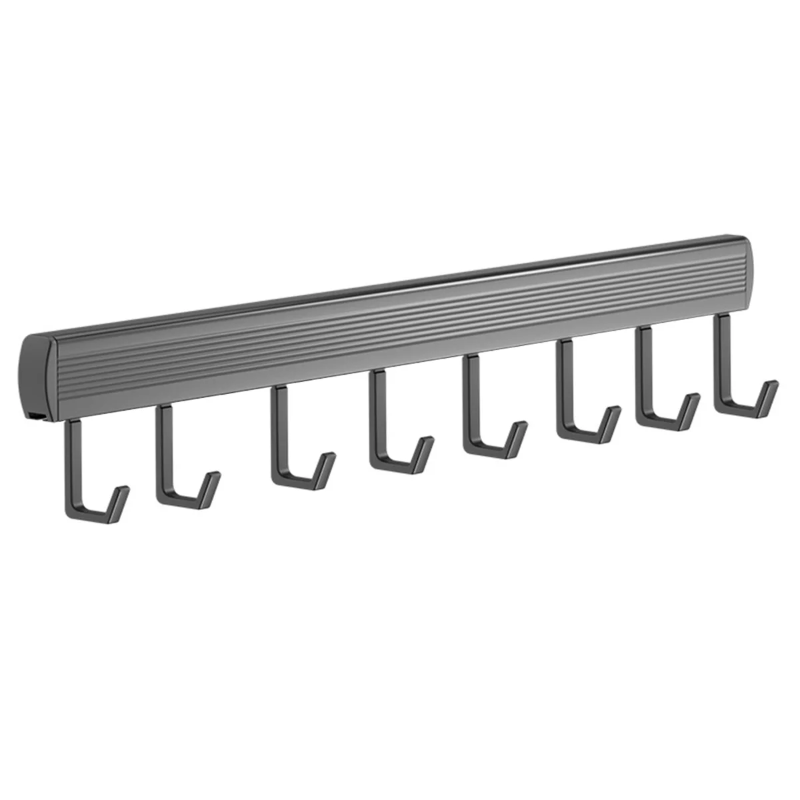 Hooks Kitchen Hook Rack Wall Mounted Hangers Rack Spoon Shovel Chopping Board Organizer Kitchen Accessories Movable Row Hook